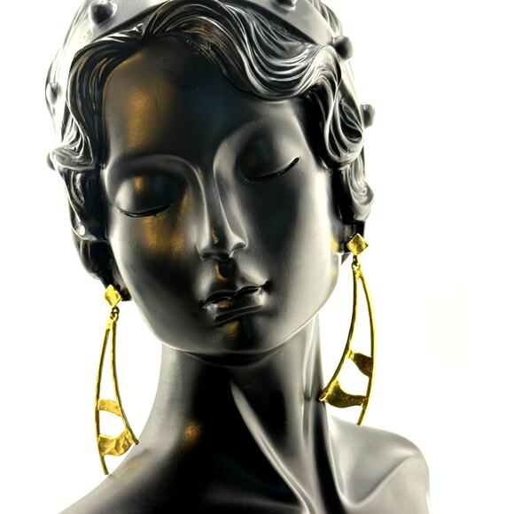 Karine Sultan 24K Gold Plated Elegant Dangle Earrings - Picture 1 of 3